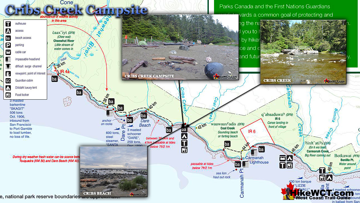 Cribs Creek Campsite Map