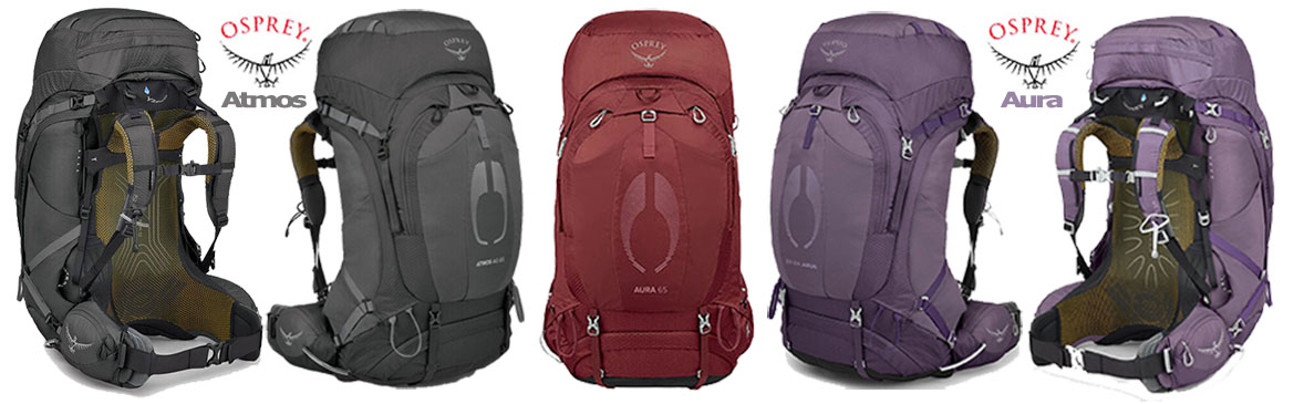 Osprey Atmos and Aura AG 65 Packs