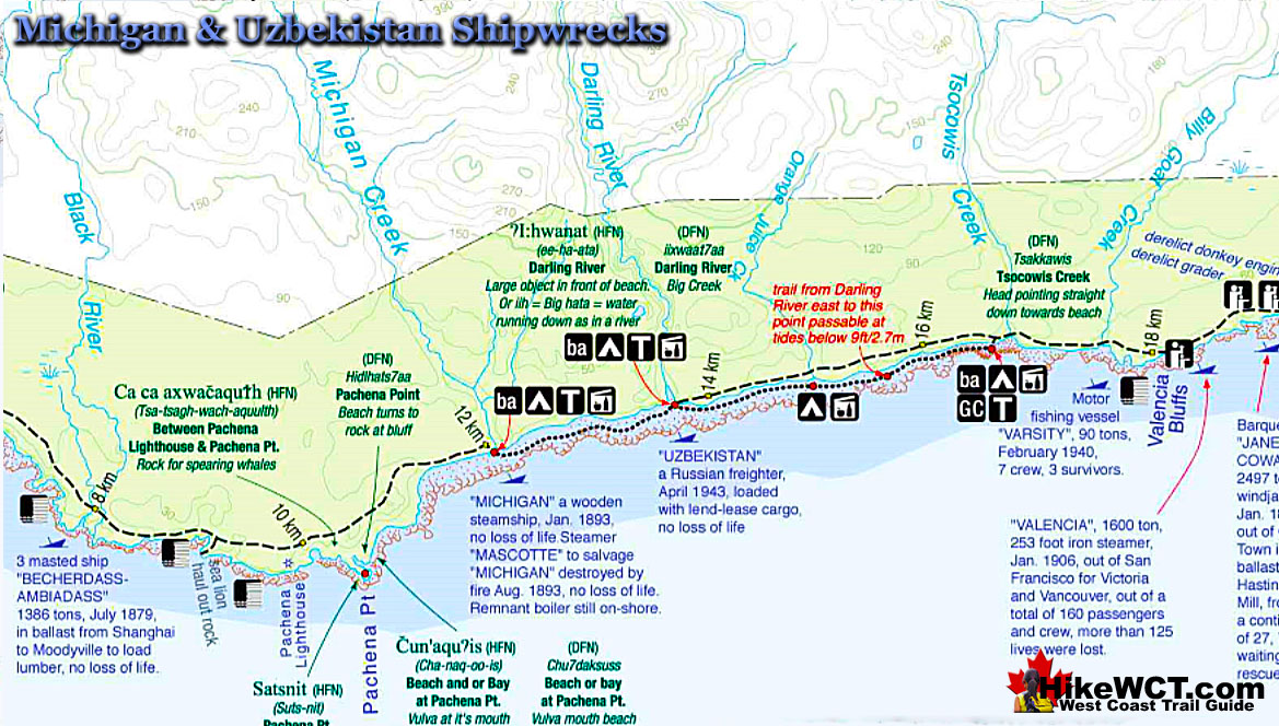 Michigan and Uzbekistan Shipwreck Map